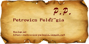 Petrovics Pelágia névjegykártya